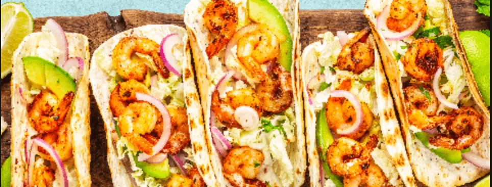 Deliciosos Tacos de camarón